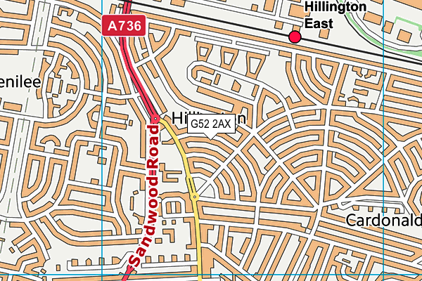 G52 2AX map - OS VectorMap District (Ordnance Survey)