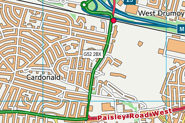 G52 2BX map - OS VectorMap District (Ordnance Survey)