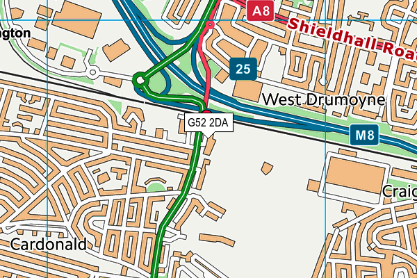 G52 2DA map - OS VectorMap District (Ordnance Survey)