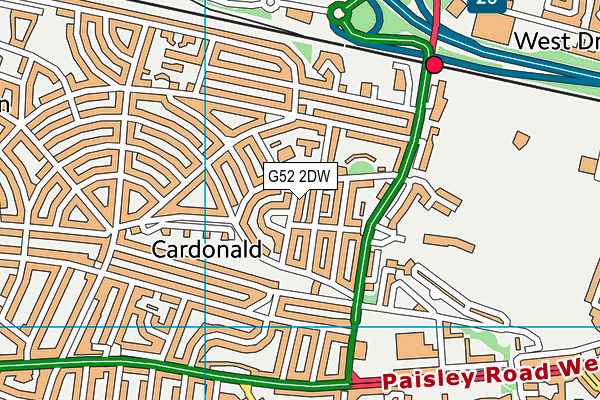 G52 2DW map - OS VectorMap District (Ordnance Survey)