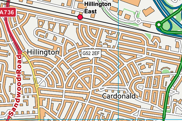 G52 2EF map - OS VectorMap District (Ordnance Survey)