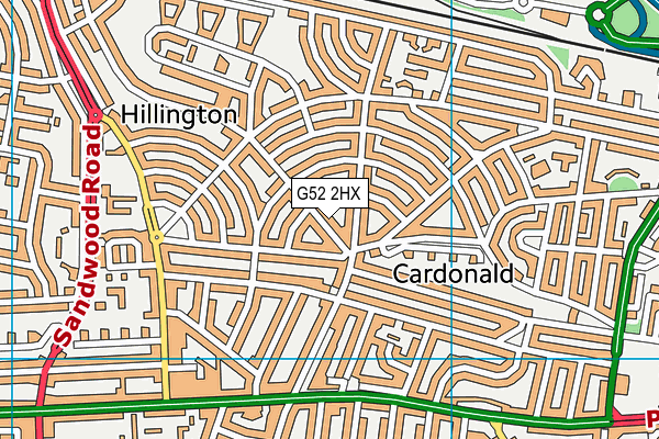 G52 2HX map - OS VectorMap District (Ordnance Survey)