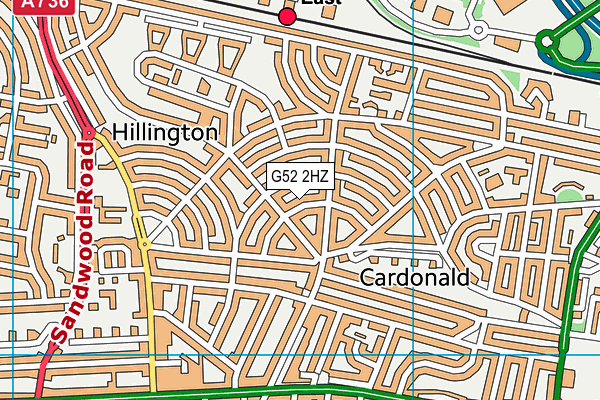 G52 2HZ map - OS VectorMap District (Ordnance Survey)