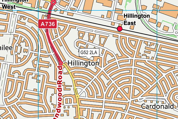 G52 2LA map - OS VectorMap District (Ordnance Survey)