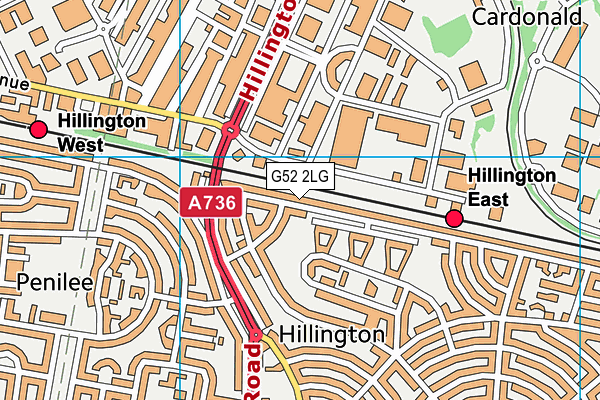 G52 2LG map - OS VectorMap District (Ordnance Survey)