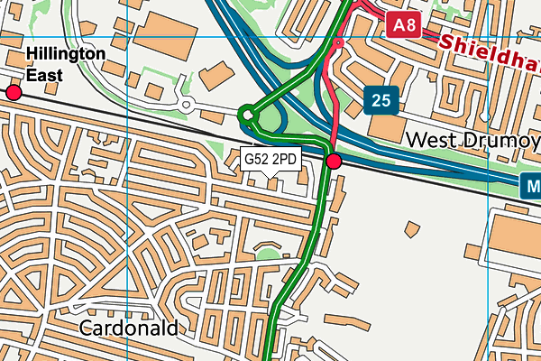 G52 2PD map - OS VectorMap District (Ordnance Survey)