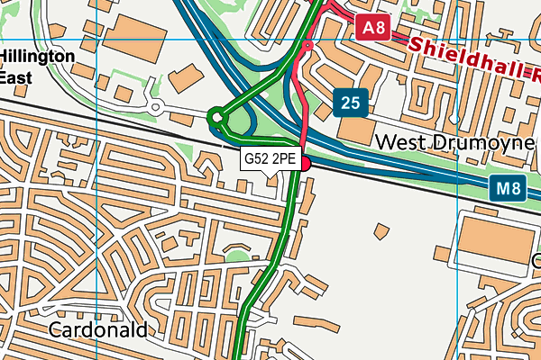 G52 2PE map - OS VectorMap District (Ordnance Survey)