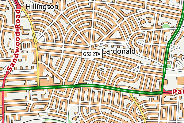 G52 2TA map - OS VectorMap District (Ordnance Survey)