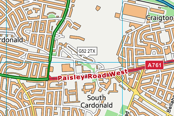 G52 2TX map - OS VectorMap District (Ordnance Survey)