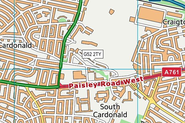 G52 2TY map - OS VectorMap District (Ordnance Survey)