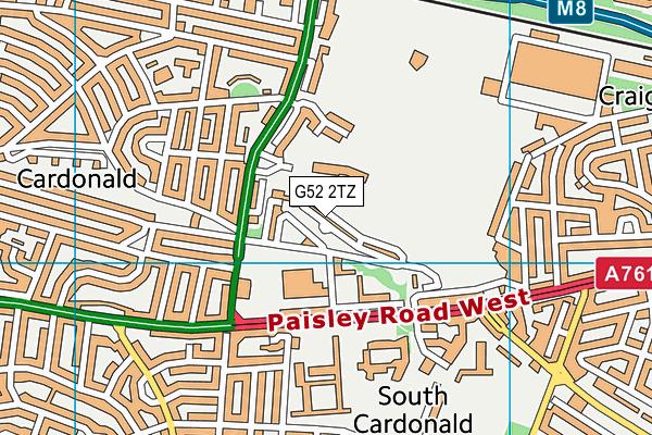 G52 2TZ map - OS VectorMap District (Ordnance Survey)