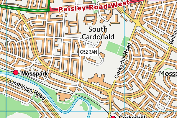 G52 3AN map - OS VectorMap District (Ordnance Survey)