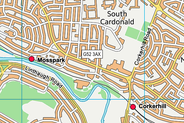 G52 3AX map - OS VectorMap District (Ordnance Survey)