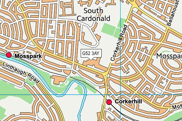 G52 3AY map - OS VectorMap District (Ordnance Survey)