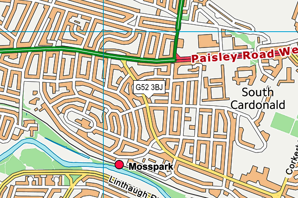 G52 3BJ map - OS VectorMap District (Ordnance Survey)