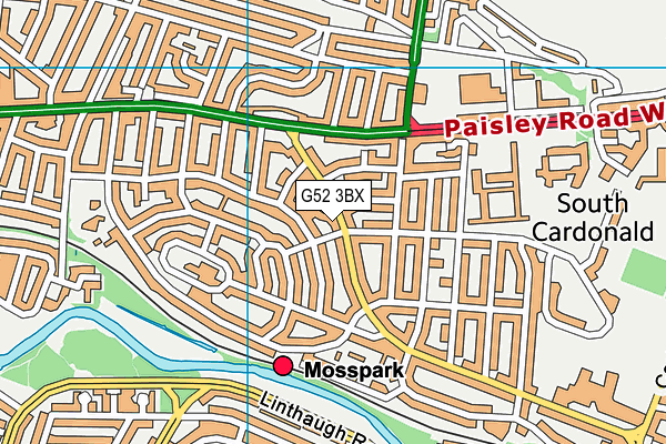 G52 3BX map - OS VectorMap District (Ordnance Survey)