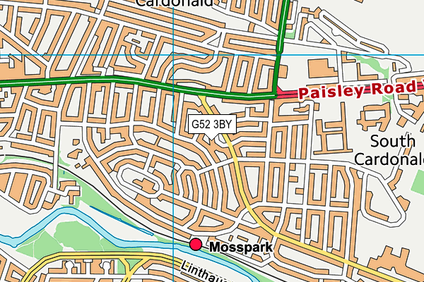 G52 3BY map - OS VectorMap District (Ordnance Survey)