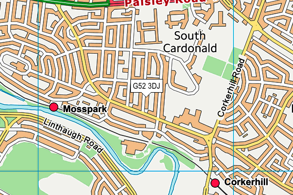 G52 3DJ map - OS VectorMap District (Ordnance Survey)