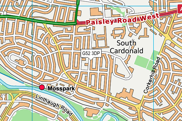 G52 3DP map - OS VectorMap District (Ordnance Survey)