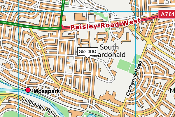 G52 3DQ map - OS VectorMap District (Ordnance Survey)