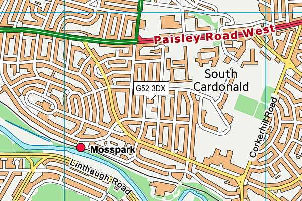 G52 3DX map - OS VectorMap District (Ordnance Survey)