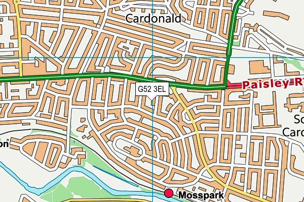 G52 3EL map - OS VectorMap District (Ordnance Survey)