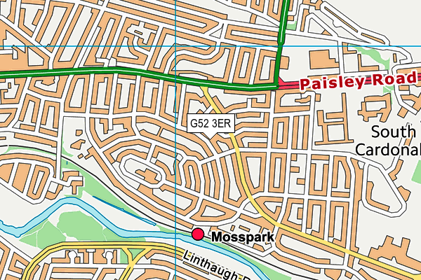 G52 3ER map - OS VectorMap District (Ordnance Survey)