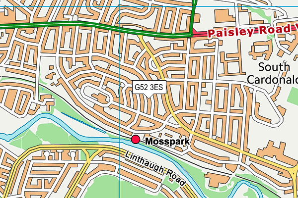 G52 3ES map - OS VectorMap District (Ordnance Survey)