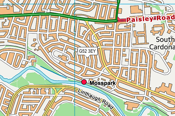 G52 3EY map - OS VectorMap District (Ordnance Survey)