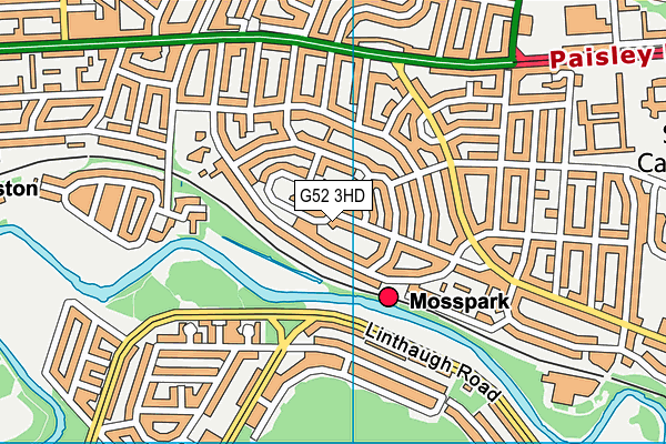 G52 3HD map - OS VectorMap District (Ordnance Survey)