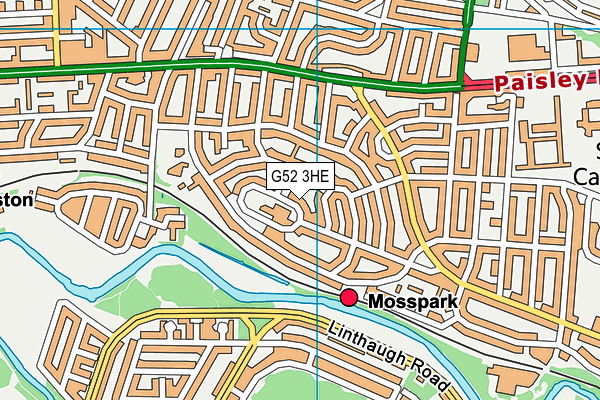 G52 3HE map - OS VectorMap District (Ordnance Survey)