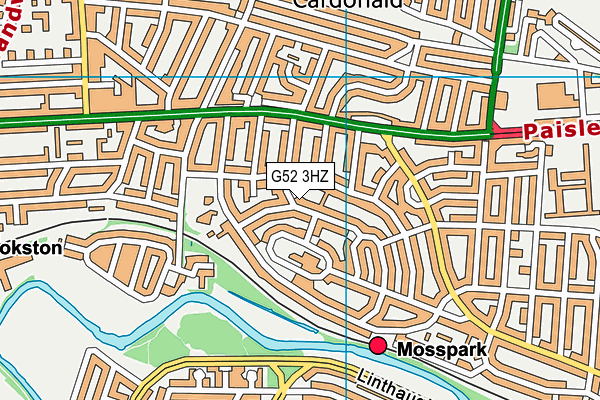 G52 3HZ map - OS VectorMap District (Ordnance Survey)