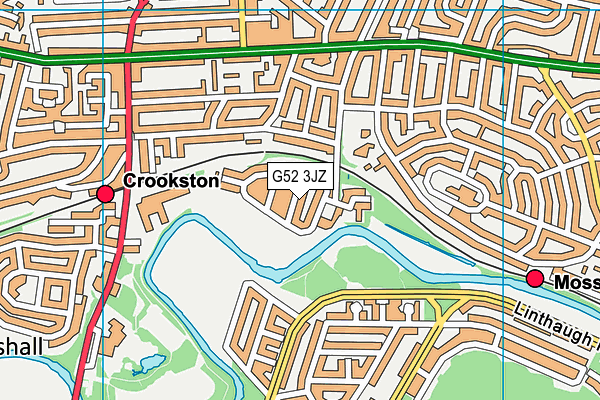 G52 3JZ map - OS VectorMap District (Ordnance Survey)