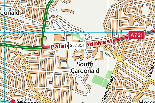 G52 3QT map - OS VectorMap District (Ordnance Survey)