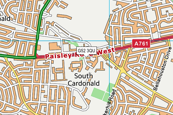 G52 3QU map - OS VectorMap District (Ordnance Survey)