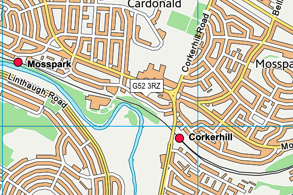 G52 3RZ map - OS VectorMap District (Ordnance Survey)