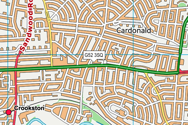 G52 3SQ map - OS VectorMap District (Ordnance Survey)