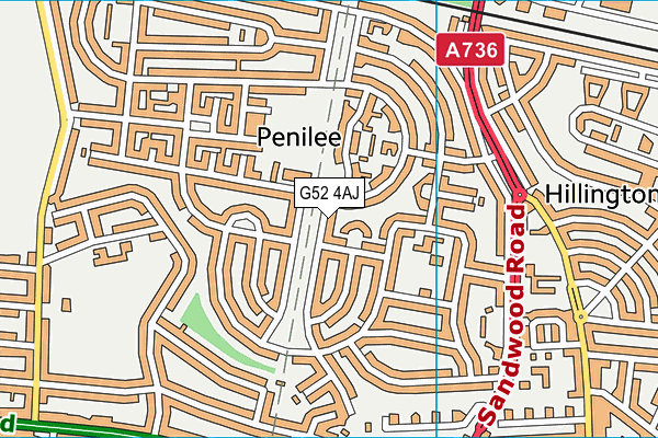 G52 4AJ map - OS VectorMap District (Ordnance Survey)