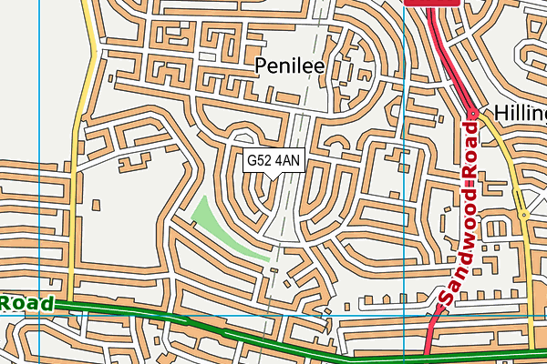 G52 4AN map - OS VectorMap District (Ordnance Survey)