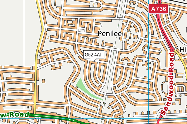 G52 4AT map - OS VectorMap District (Ordnance Survey)