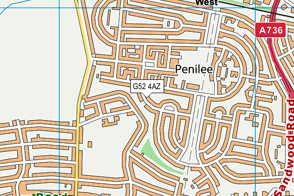 G52 4AZ map - OS VectorMap District (Ordnance Survey)