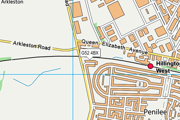 G52 4BX map - OS VectorMap District (Ordnance Survey)