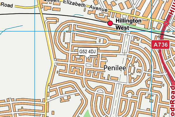 G52 4DJ map - OS VectorMap District (Ordnance Survey)