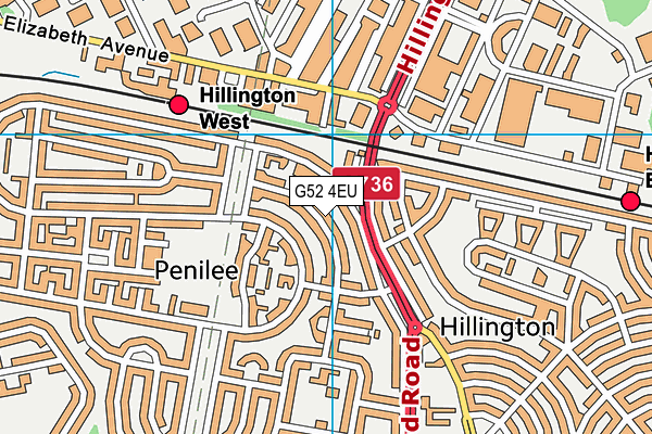 G52 4EU map - OS VectorMap District (Ordnance Survey)