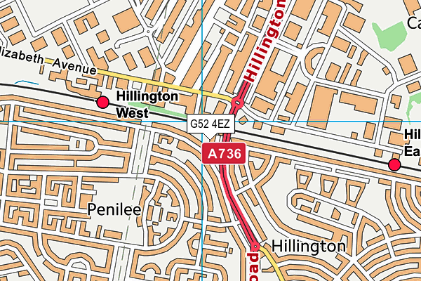 G52 4EZ map - OS VectorMap District (Ordnance Survey)