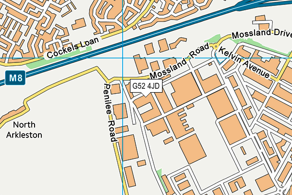 G52 4JD map - OS VectorMap District (Ordnance Survey)