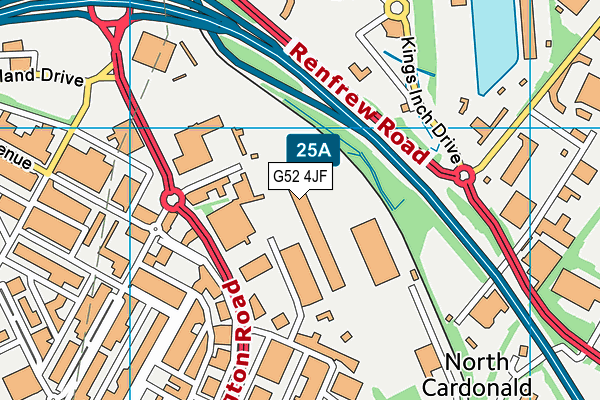 G52 4JF map - OS VectorMap District (Ordnance Survey)