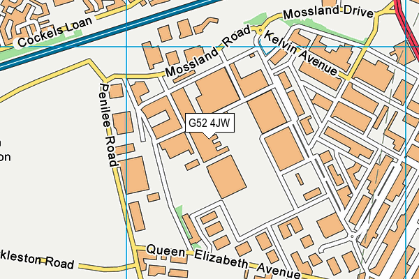 G52 4JW map - OS VectorMap District (Ordnance Survey)