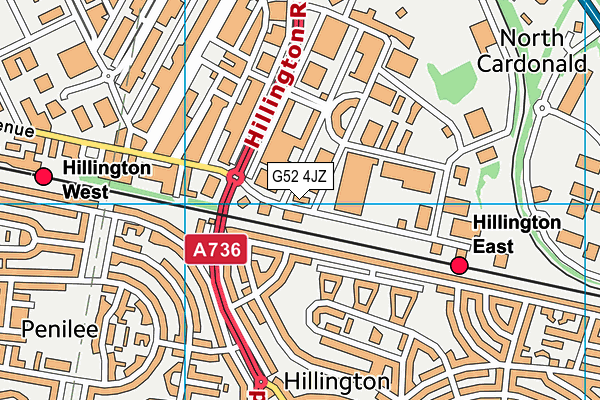 G52 4JZ map - OS VectorMap District (Ordnance Survey)