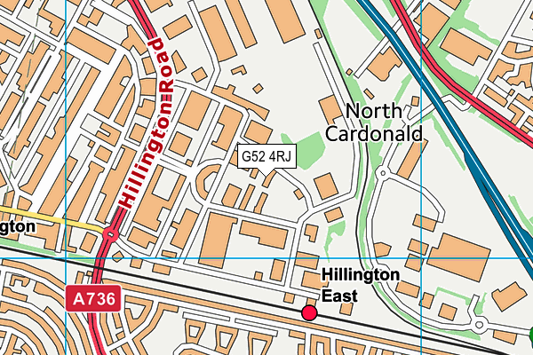 G52 4RJ map - OS VectorMap District (Ordnance Survey)